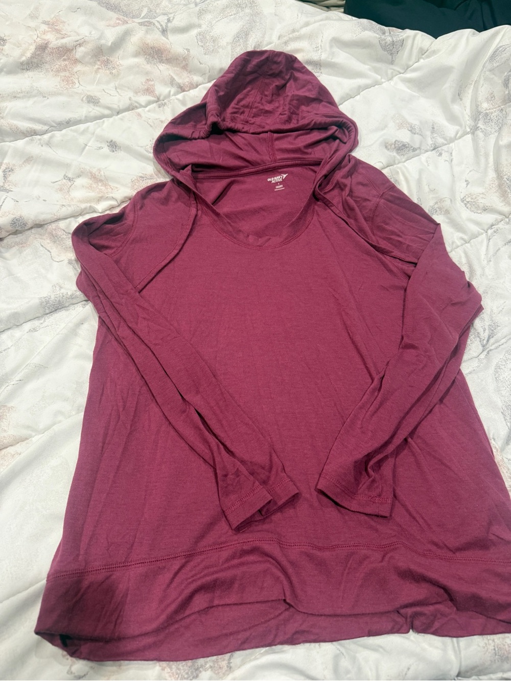 Old Navy Wine Hooded Long-Sleeve Women's Top